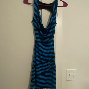 Striped Blue and Black Dress